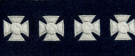 Maltese Cross 3/4" x 3/4" Hash Marks - SILVER on DARK NAVY